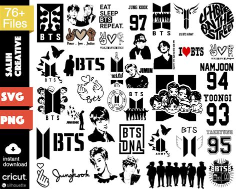 Buy Bts Svg Bundle Bts Png Kpop Svg Files For Cricut Bt Svg Online In India Etsy