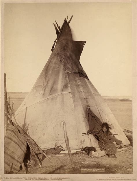 Oglala Girl In Front Of A Tipi Pine Ridge Indian Reservation Wikipedia Native American