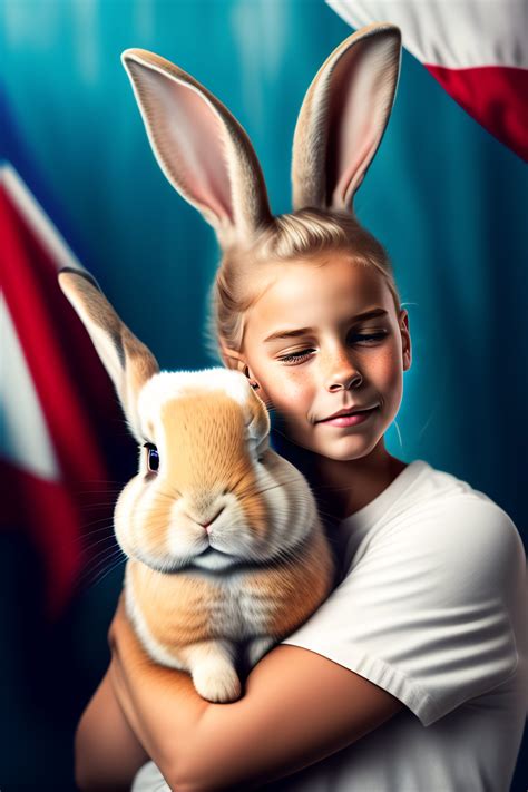 lexica a portrait of a cute rabbit crying a human is standing next to the rabbit the human