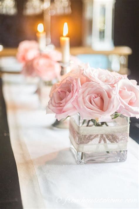 5 Simple But Elegant Pink Flower Centerpieces That Are Low Enough To See Over Pink Flower