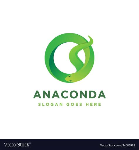 Abstract Geometric Anaconda Snake Logo Icon Vector Image