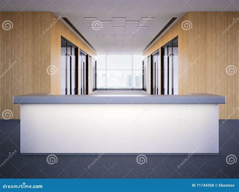 Office Lobby And Reception Desk 3d Visualization Royalty Free Stock
