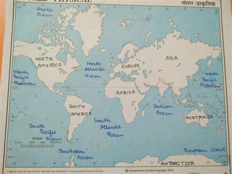 World Map Mark All Continents And Oceans In The World Map