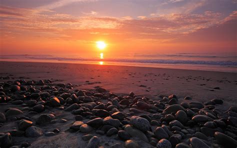 Landscape Beautiful Sunset Beaches Stone Stones Views Places Beauty