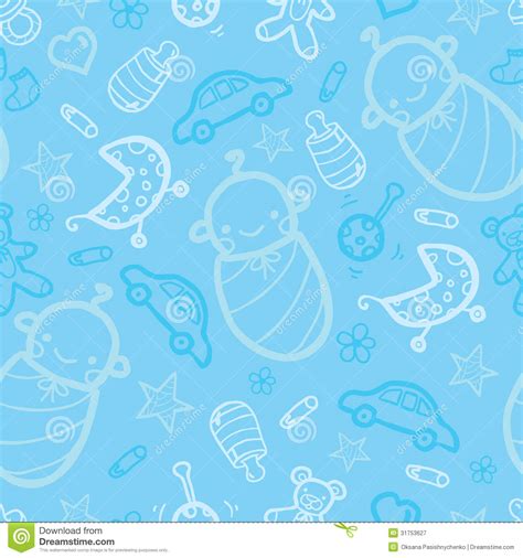 Download Baby Boy Footprint Background Blue Seamless Pattern By