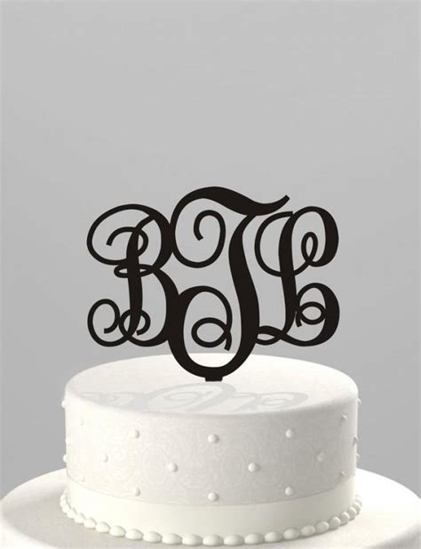 Wedding Cake Topper Couples Monogram Initials Or Birthday