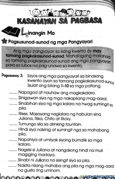 Bahagi Ng Kwento Pagsusunod Sunod Ng Mga Pangyayari S