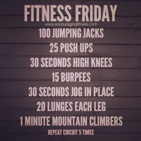 Fitness Workouts Friday Fitness Circuit Motivation