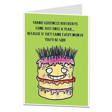 Funny 40th Birthday Card Age Joke Uk