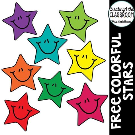 Free Bright And Colorful Stars Clipart Star Clipart Clip Art Work