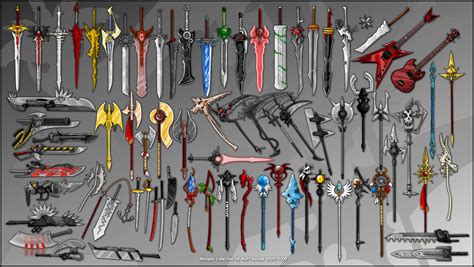 A Collection Of Different Types And Sizes Of Swords