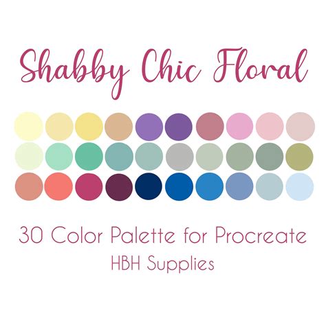 Shabby Chic Floral Procreate Palette Procreate Tools Procreate Color