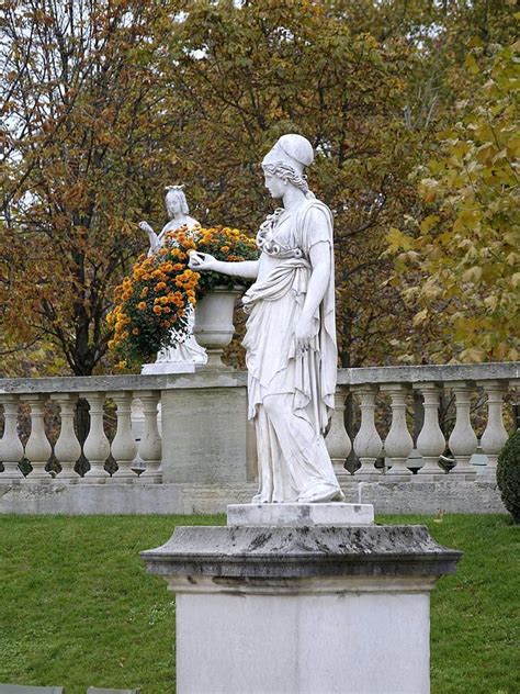 Flowers And Statue At The Luxembourg Garden In Paris France Luxembourg Gardens Paris France