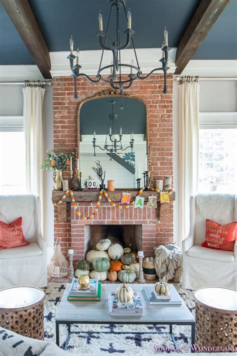 Our Fall And Halloween Living Room Decor W Mantle Ideas