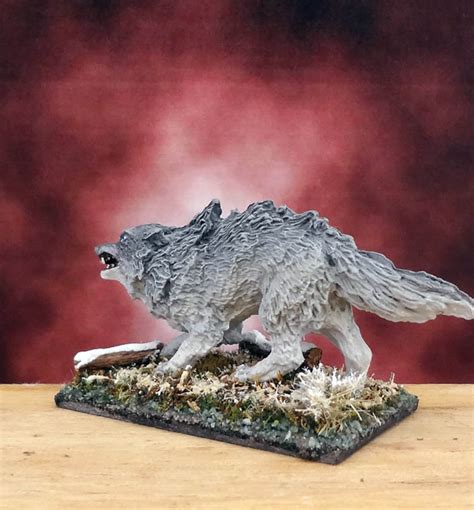 Painted Winter Wolf Dire Warg Worg Gaming Miniature Dungeons Dragons D