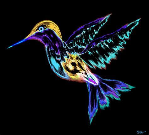 Electric Hummingbird Digital Art By Abstract Angel Artist Stephen K