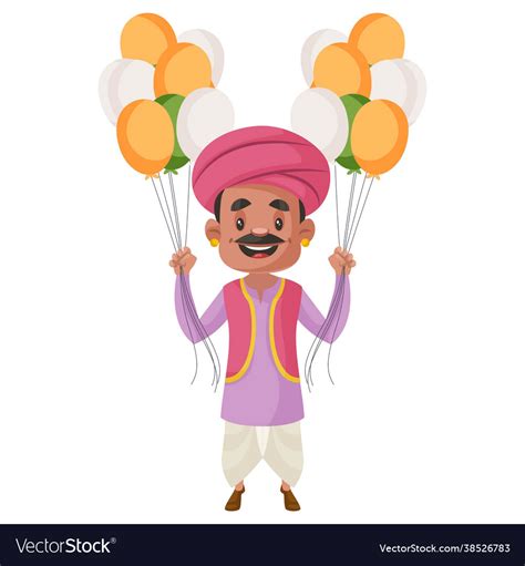 Balloon Seller Cartoon Character Royalty Free Vector Image