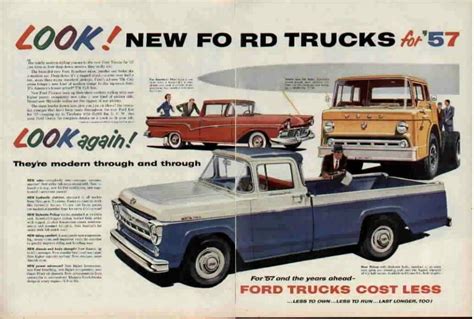 1950 1959 Vintage Ford Truck Ads Blue Oval Trucks
