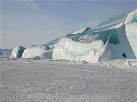 Huge Ice Wave From The Floor Of Lake Huron Near Mackinaw Island
