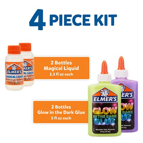 Buy Elmers Glow In The Dark Slime Supplies Kit Include Glow In The
