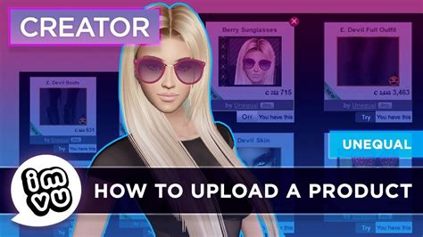 Create On Imvu How To Upload A Product Tutorial Youtube