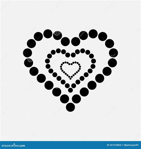 Heart Made From Circles Isolated On White Shape Heart Made Of Many