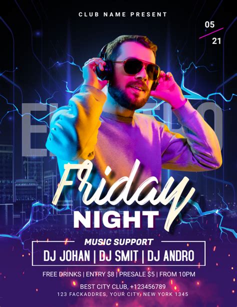 Friday Night Party Flyer Template Postermywall
