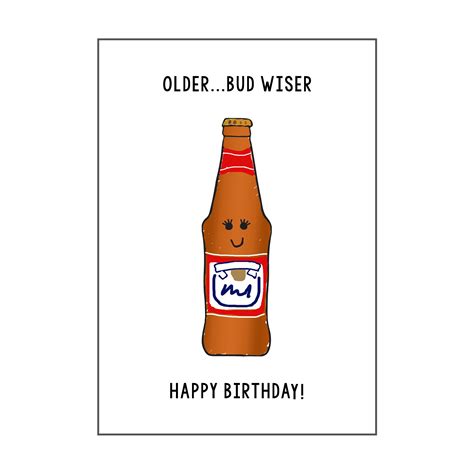 Older But Wiser Funny Beer Birthday Card Funny Beer Birthday Cards Happy Birthday Beer