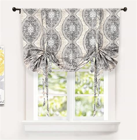 Driftaway Adrianne Tie Up Curtain Damask Floral Pattern Thermal