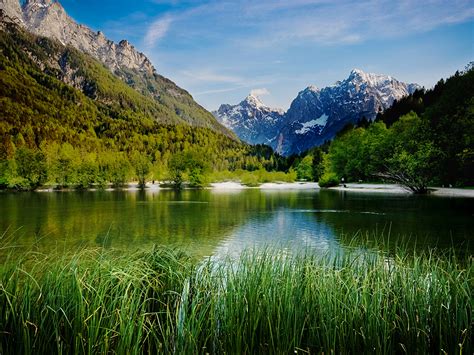 Wallpaper Slovenia Lake Jasna Nature Mountains Landscape Photography