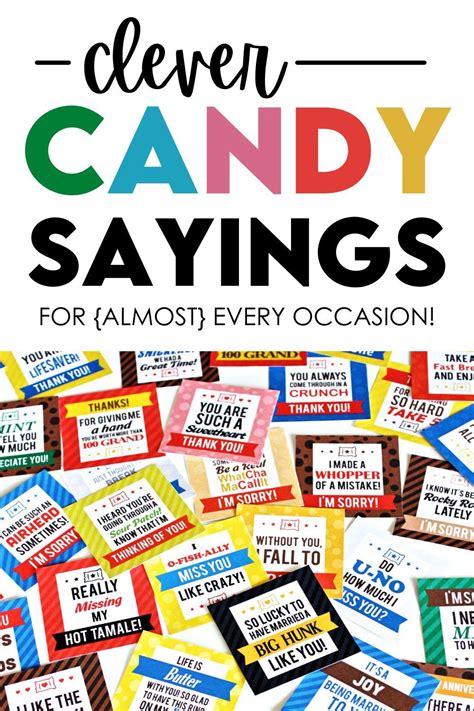 Clever Candy Puns Candy Quotes Free Printables Artofit