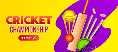 Premium Vector Cricket Championship Banner Design With Golden Trophy