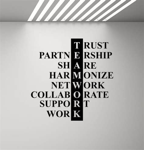 Teamwork Wall Decal Office Poster Office Sign Team Work Quote Etsy