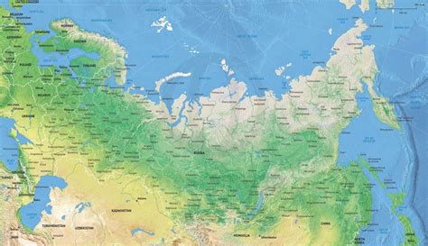 Vector Map Russia political with shaded relief | One Stop Map