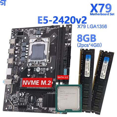 Kit Placa Mãe X79 Lga 1356 Com Processador Xeon E5 2420 0 E 8gb De Memoria Ram Ddr3 2x4gb No