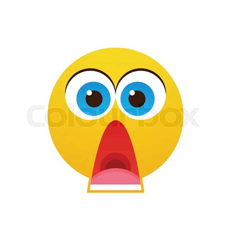 Yellow Cartoon Face Shocked People Emotion Icon Stock Vector Colourbox