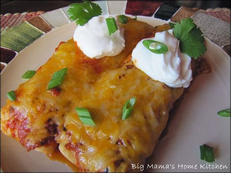 Big Mamas Home Kitchen Beef Taco And Cheese Enchiladas