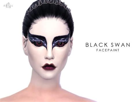 The Best Black Swan Face Paint By Starlord Sims 4