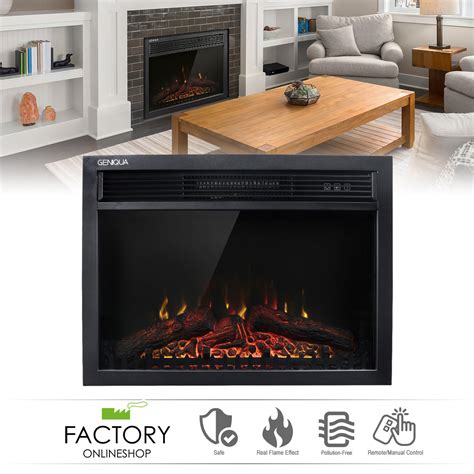 About this itemwe aim to show you accurate product information. Geniqua Wall Insert Freestand Electric Heat Fireplace ...