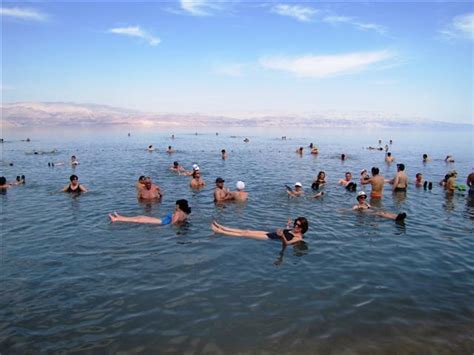 Floating In The Natural Waters Of The Dead Sea In Eilat