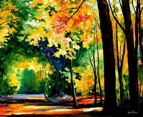 Morning Forest Painting By Leonid Afremov