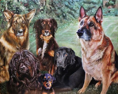 6 Dogs Portrait Detailed Paintings Dog Portraits Realism Artists