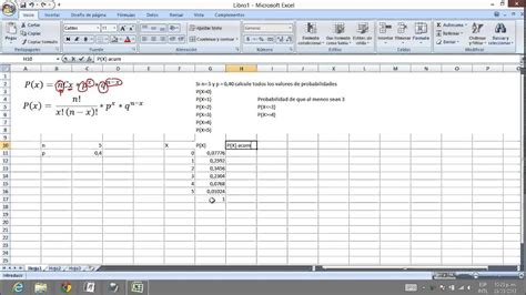 Distribución Binomial en Excel fórmula DISTR BINOM YouTube