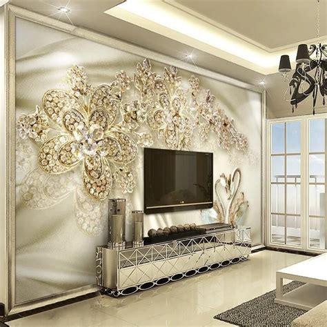 Beibehang Custom 3d Wall Paper Murals Living Room Bedroom Golden