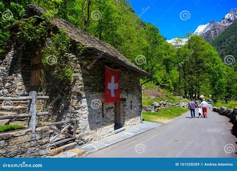 Charming Sonogno Village In Ticino Switzerland Editorial Stock Image