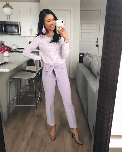 How To Style Lavender Pants For Spring Color And Chic Pastel Outfit