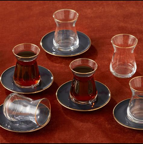 Pcs Turkish Tea Cups And Saucers Turkish Tea Set Glasses Etsy