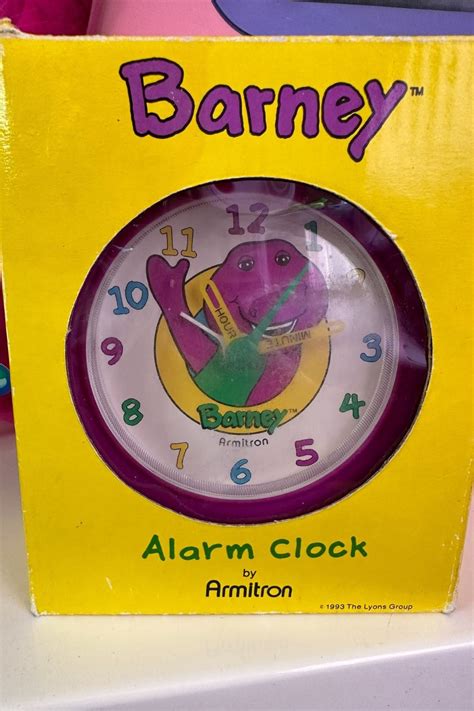 1993 Vintage Barney Purple Dinosaur Alarm Clock Nostalchicks