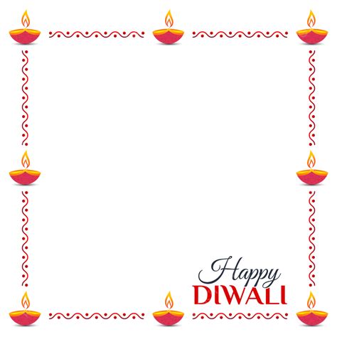 Feliz Diwali Letras Y Borde De Decoración Diya Png Diwali Decoración
