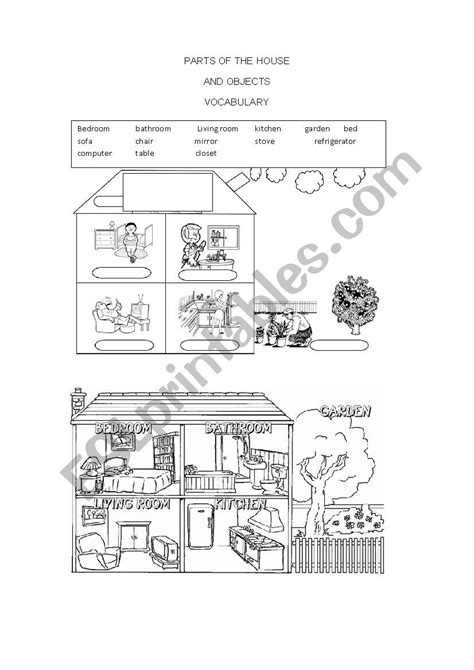 Parts Of The House Esl Worksheet By Canon20